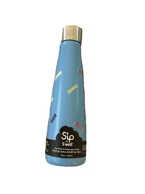 Sip by Swell Water Bottle 15oz Blue Stainless Steel Insulated Confetti Candy